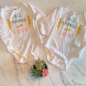 Twin girls Old Navy “All things w Love” lng sleeve